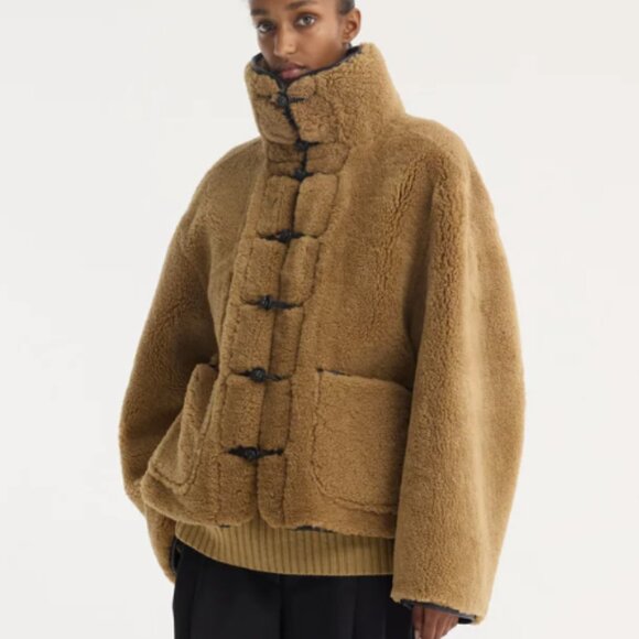 Rohe Brown Shearling Coat, Womens, Size Medium, Brand New - Picture 3 of 11